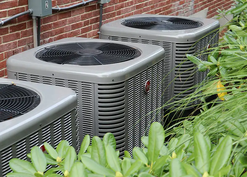 Multiple HVAC units installed outdoors